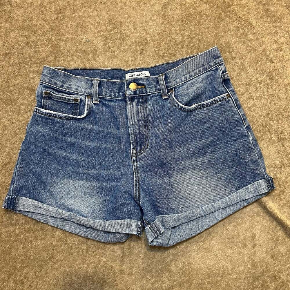 Billabong Y2K Blue Denim Cuffed Shorts Size 29